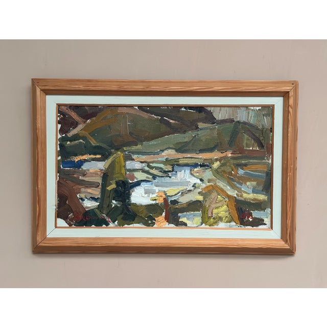 O. Blomberg, Cubist Landscape, 1950s, Oil Painting on Canvas, Framed For Sale - Image 13 of 16