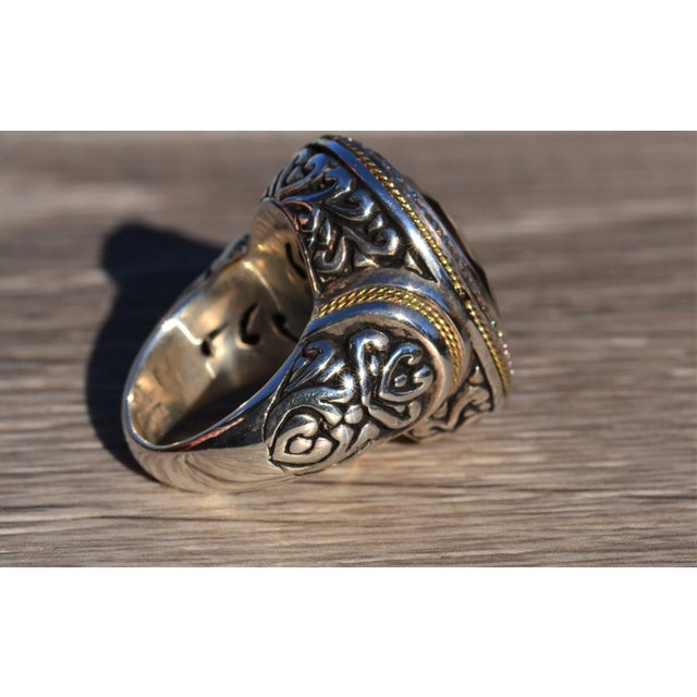 Contemporary The Cyllene: Signed Phillip Gavriel Cocktail Ring set in Sterling Silver and 18 Karat Gold For Sale - Image 3 of 9