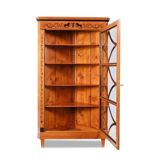 Antique Biedermeier II Corner Display Cabinet, 1890 For Sale - Image 5 of 8