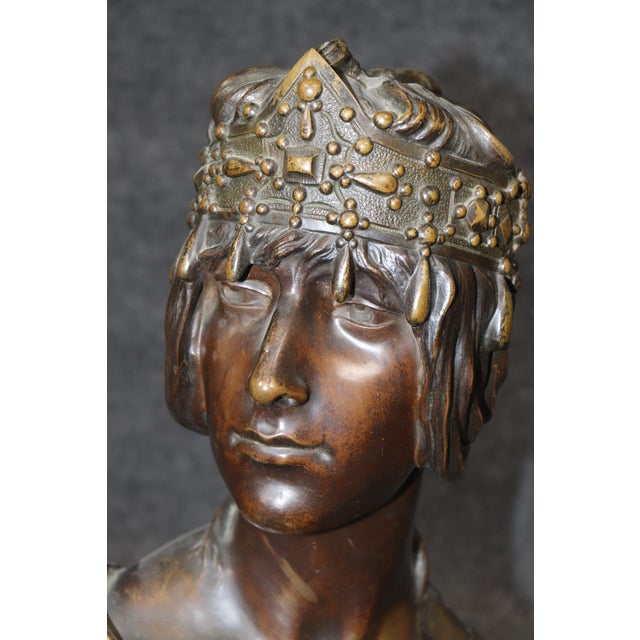 Late 19th Century Antique French Art Nouveau Bronze Bust "Herodias" Signed George Charles Coudry For Sale - Image 5 of 11