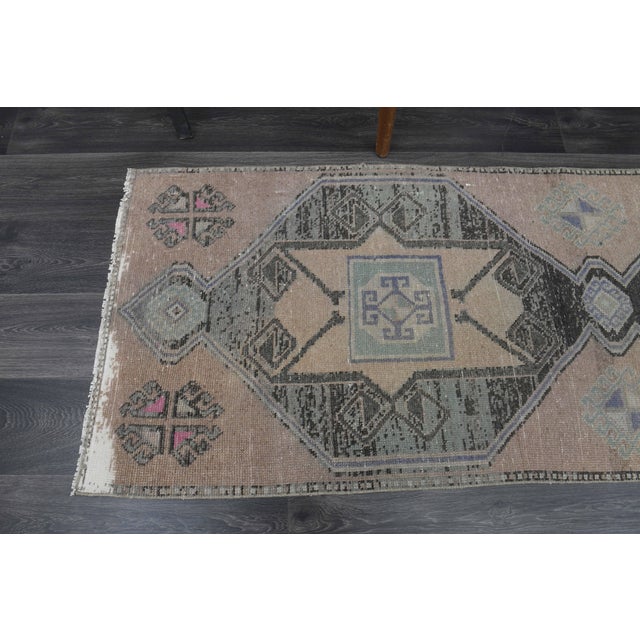 1970s Vintage Handmade Wool Cotton Turkish Brown Area Rug For Sale In San Francisco - Image 6 of 11
