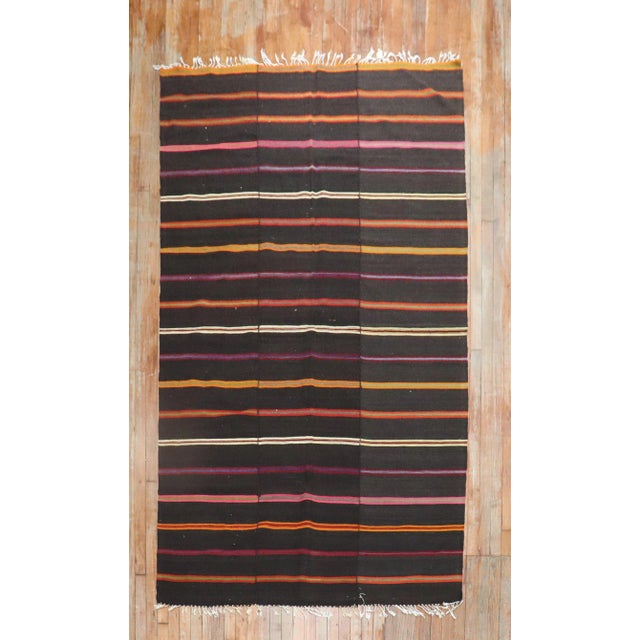 Vintage Stripe Turkish Kilim - 5' x 9'2" For Sale In New York - Image 6 of 6