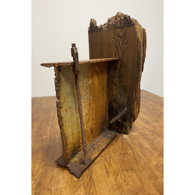 Vintage Mid-Century Modern Steel Beam and Driftwood Sculpture - Circa 1950’s For Sale - Image 17 of 18