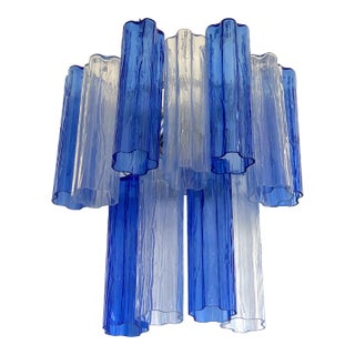 Contemporary Blue Bicolor “Tronchi” Wall Sconce in Venini Style For Sale