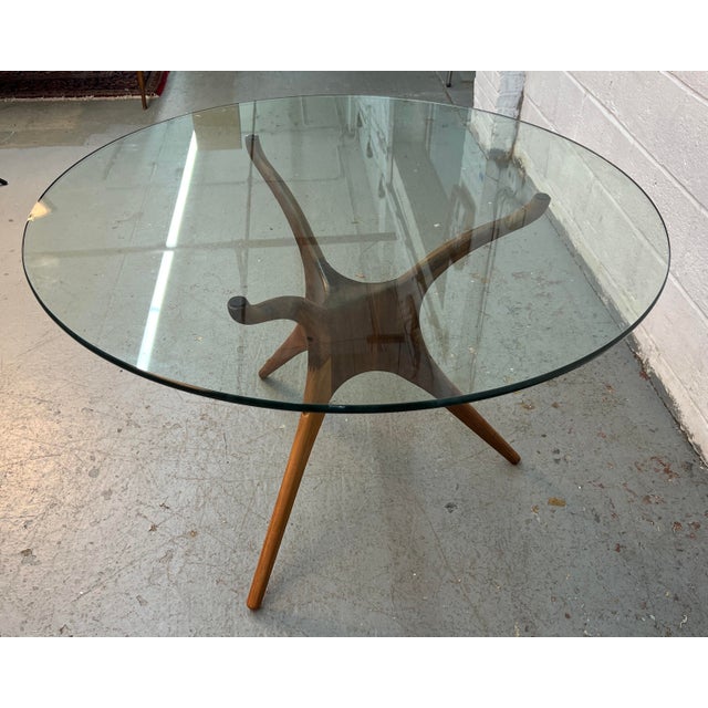 Mid-Century Modern Vladimir Kagan Inspired Sculpted Walnut Dining Table by Organic Modernism For Sale - Image 3 of 10