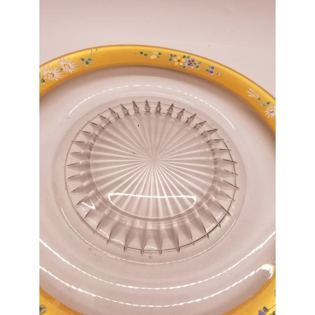 1950s Vintage Gold Edged Hand Painted Floral Underplate For Sale - Image 5 of 7