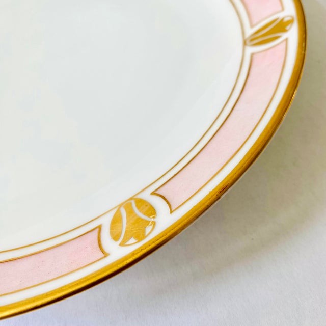 Thomas Stylish Thomas Bavaria Hand-Painted Pink and Gold Porcelain Plate For Sale - Image 4 of 8