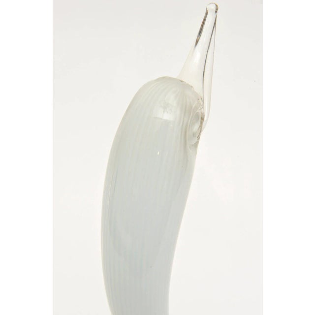 Vintage Murano Seguso Glass White Swan Sculpture, 1960's For Sale - Image 10 of 11