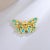 Nina Zhou Jewelry Nina Zhou Butterfly Turquoise Diamond Brooch in 14k Yellow Gold For Sale - Image 4 of 6