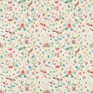 Sanderson Aril’s Garden Fabric in Blue Clay/Pink - a Sample For Sale
