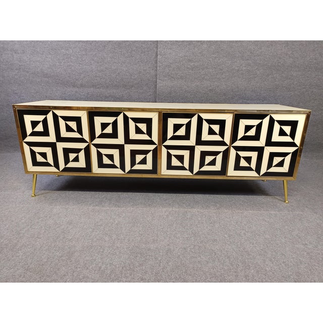 Four-Door Sideboard in Handcrafted Birch and Walnut from Justfurnituress SRL For Sale - Image 10 of 15