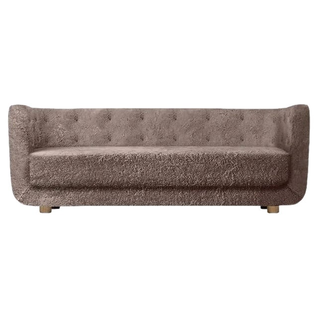 Sahara Sheepskin and Smoked Oak Vilhelm Sofa by Lassen For Sale