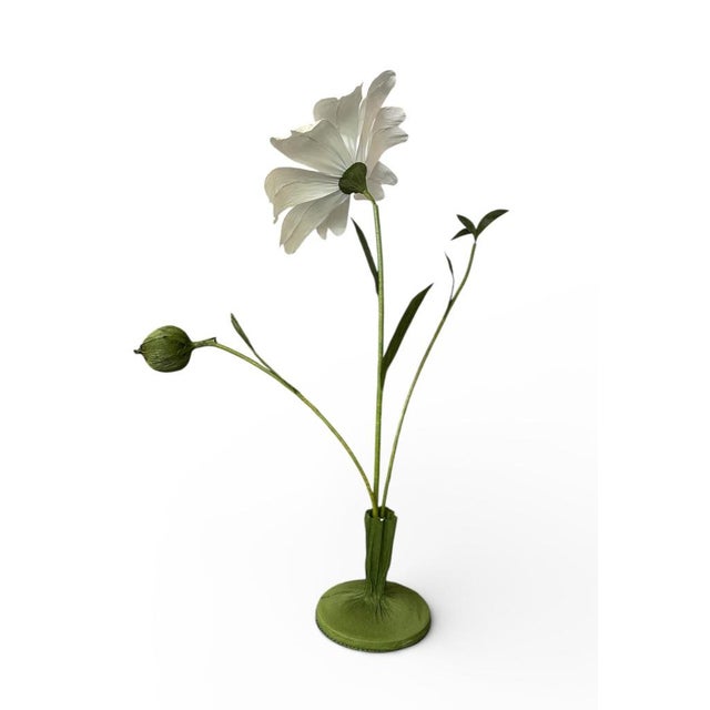 Art Deco Giant Hand-Crafted Artisan Crepe Paper Flower Sculpture For Sale - Image 3 of 5