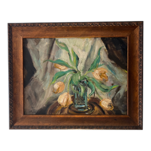 20th Century European School Still Life Tulips Framed Signed