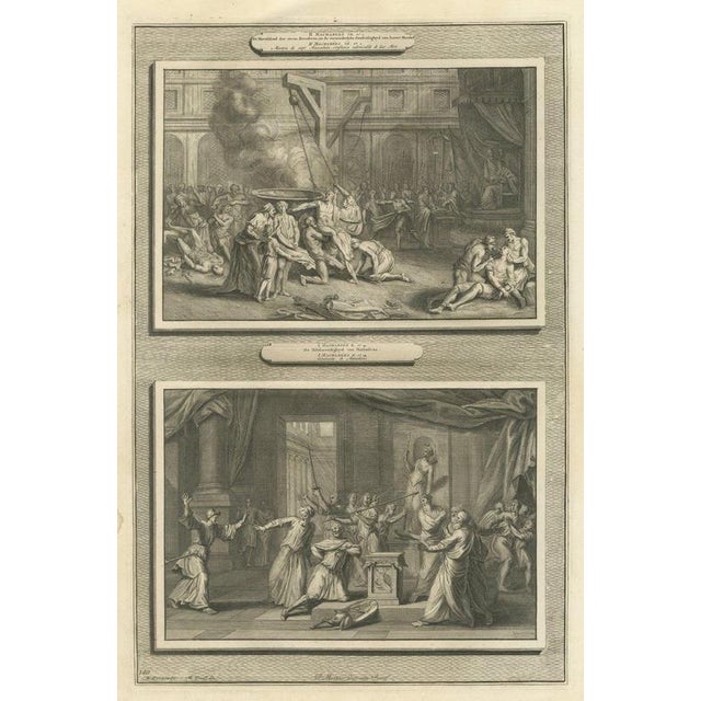 Pieter Mortier, Martyrdom of the Maccabee Brothers and Zeal of Mattathias, 1700, Engraving For Sale - Image 12 of 12