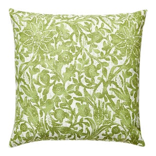 The House of Scalamandré Bali Floral Outdoor Pillow, Palm For Sale