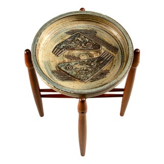 Teak and Ceramic Side Table by Poul Hundevad and Jørgen Mogensen, Denmark, 1960s For Sale