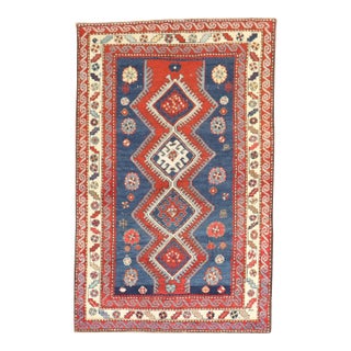 Antique Zabihi Collection Kazak Rug - 3'2" x 4'11" For Sale