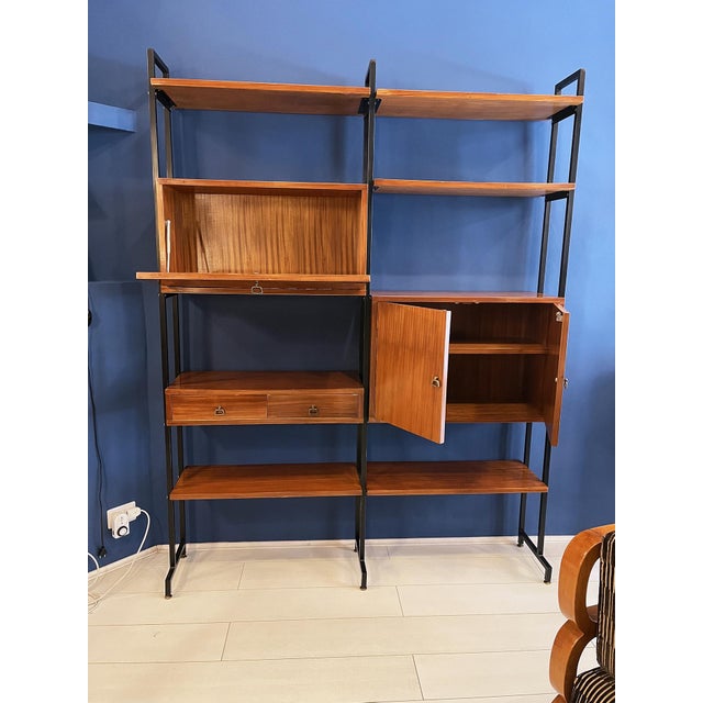 Wooden Two Modules Bookcase, 1960s For Sale - Image 6 of 13