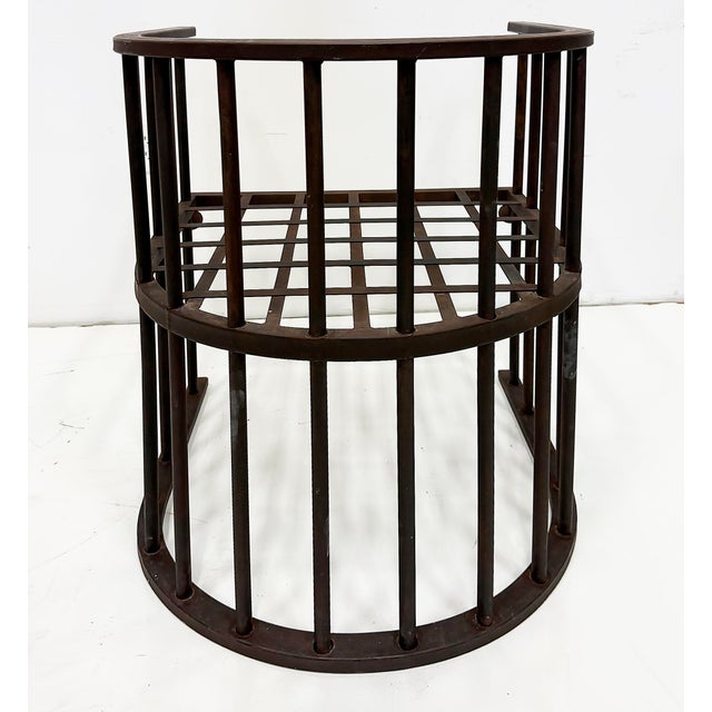Modern Josef Hoffmann-Style Iron Barrel Armchairs, Pair For Sale In Miami - Image 6 of 7