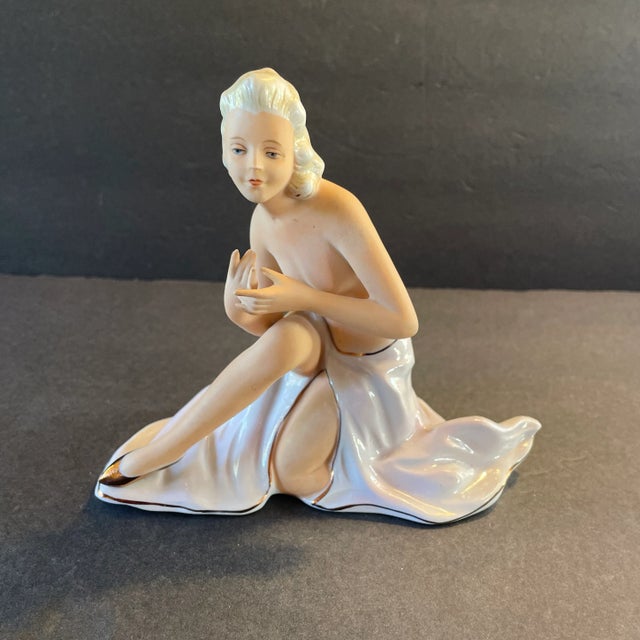 1940's Porcelain Figurine Naked Woman Dancer Fasold & Stauch For Sale - Image 10 of 10