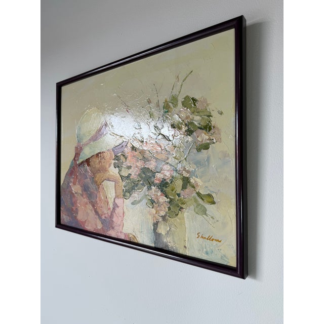 1970s Vintage Daydream- Still Life Portrait Oil on Board Painting, Signed Shallow – Framed For Sale - Image 4 of 12