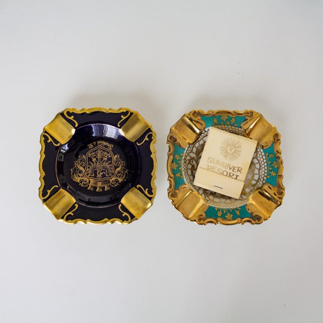 Mid 20th Century Pair of 20th Century Bavarian Porcelain Ashtrays For Sale - Image 5 of 11