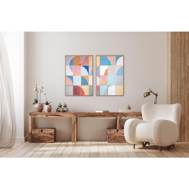 This series of abstract geometric paintings by Natalia Roman draws its inspiration from the sleek grids and curves of...