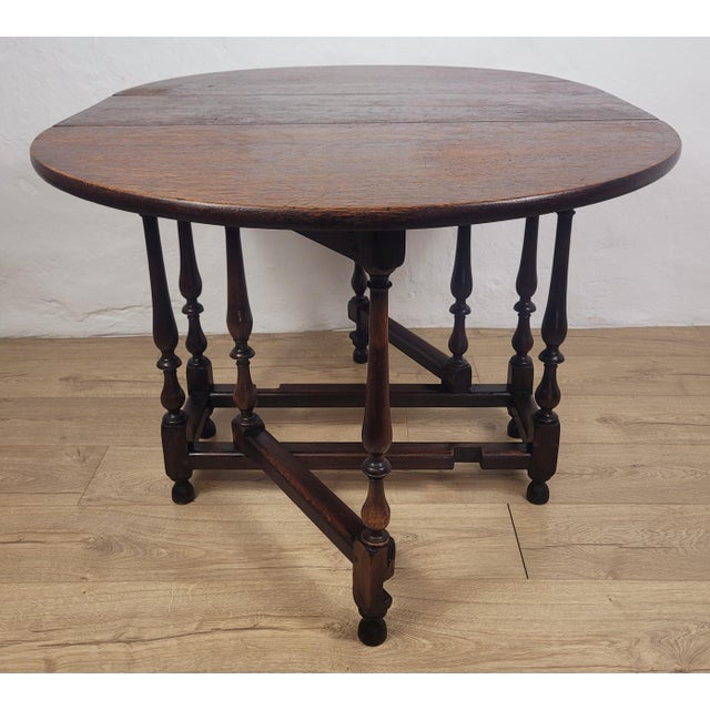 Early 20th Century Oak Drop Leaf Gateleg Dining Table For Sale - Image 10 of 16