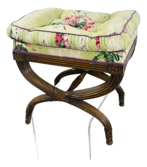Vintage Floral Xbase Ottoman