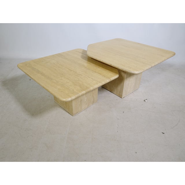 Mid-Century Travertine Nesting Tables, 1970s, Set of 2 For Sale - Image 6 of 12