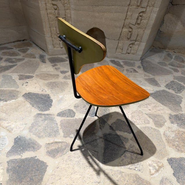 1950s Mid-Century Modern Writing Desk Wrought Iron Wood Arthur Umanoff Elton Company For Sale - Image 5 of 18