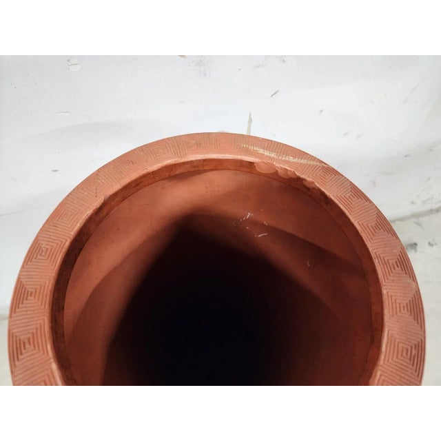 Antique Japanese Tokoname Meiji Redware Pottery Plant Stand For Sale - Image 12 of 13