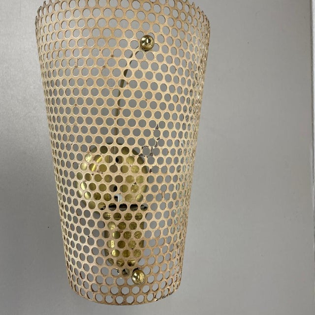 Large Beige Hole Pattern Theatre Wall Light, France, 1950s For Sale - Image 4 of 18