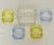 Vintage Palm Beach Regency Dorothy Draper Style "Bridge Party" Nesting Glass Ashtray / Catchall Set in Topaz & Sapphire – 5 Piece Caddy For Sale In Mobile - Image 6 of 7
