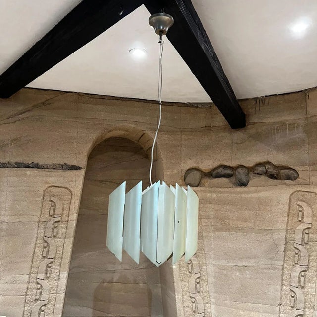 Metal 1970s Cathedral Chandelier by Robert Sonneman, Vintage Mother-of-Pearl For Sale - Image 7 of 8