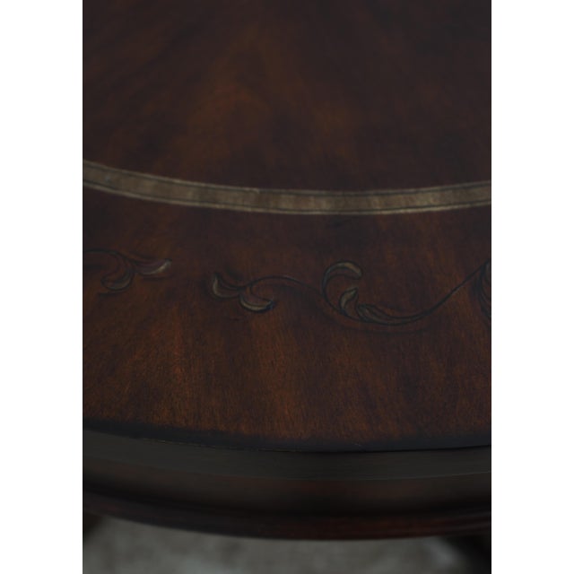 Drexel Drexel Round French Empire Mahogany Inlaid Pedestal Center Table For Sale - Image 4 of 12