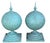 Pair of Antique Painted Copper Architectural Sphere Post Finials.