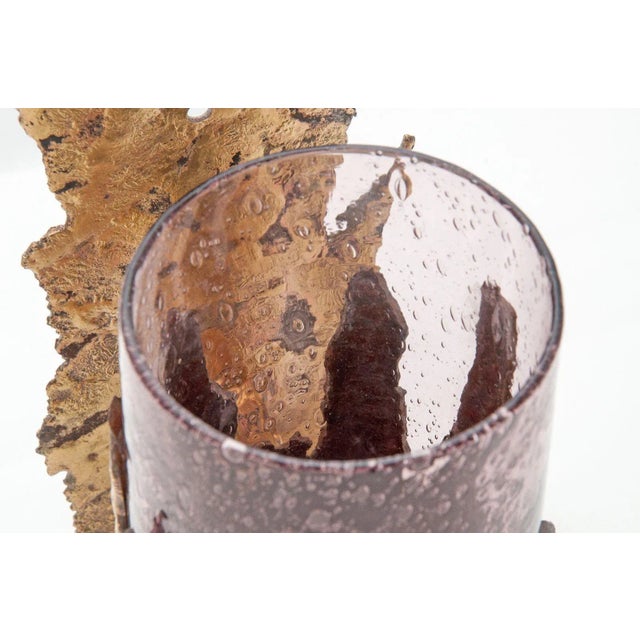 Brass and Glass Sconce, 1970s For Sale - Image 17 of 18