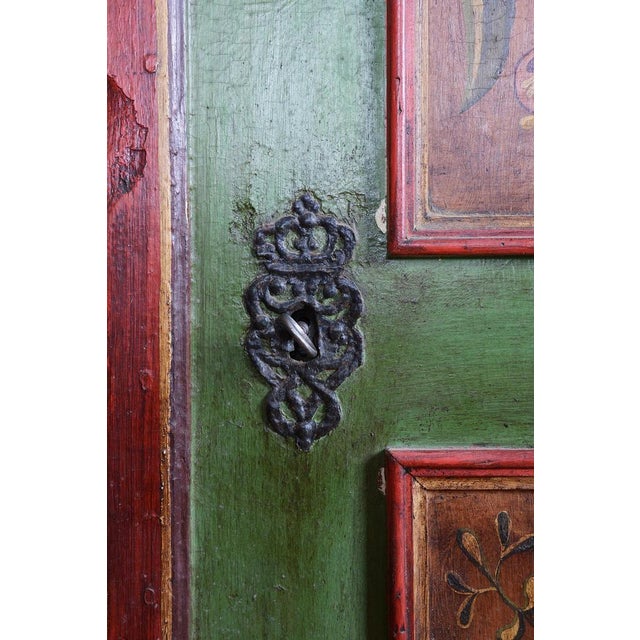 Czech Baroque Wardrobe in Painted Spruce, 1800s For Sale - Image 10 of 18