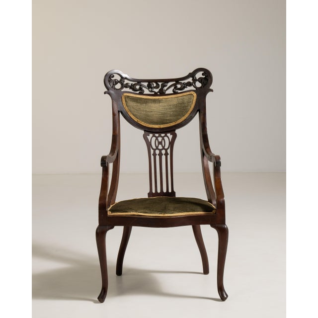 Mahogany Upholstered Armchair, Antique, United Kingdom, 19th Century For Sale - Image 9 of 12