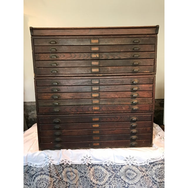 Antique 14 Drawer Flat Storage Map Chairish