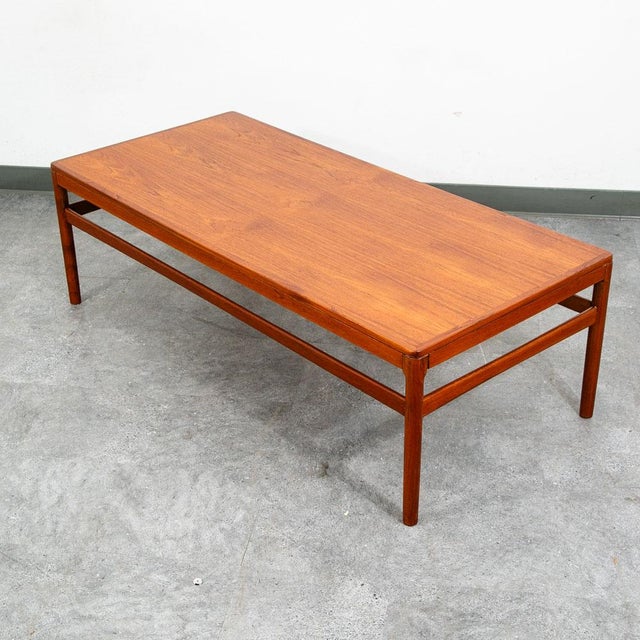 1960s Mid Century Danish Modern Coffee Table Solid Teak Denmark Surfboard MCM Vintage For Sale - Image 5 of 12