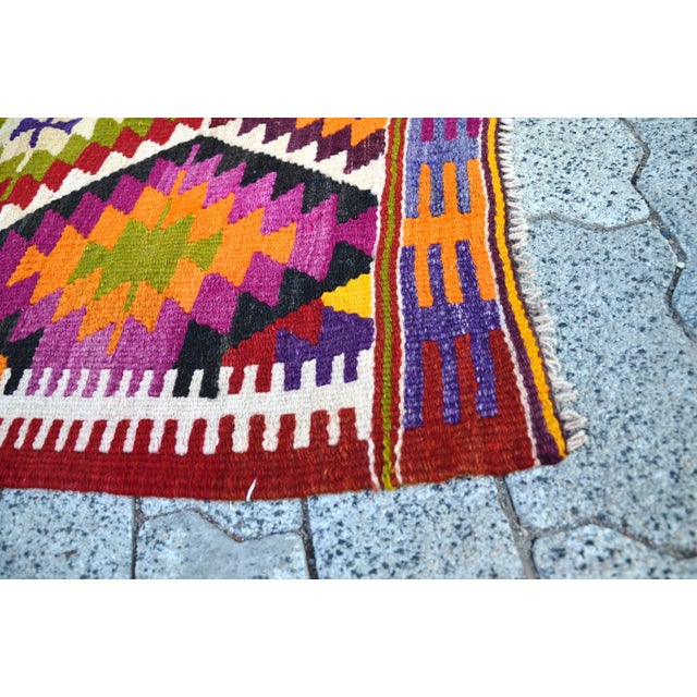 1960s Turkish Handmade Kilim Rug For Sale - Image 9 of 11