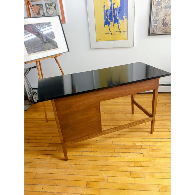 Mid-Century Modern Mid-Twentieth Century Modern Stanley Walnut Writing Desk For Sale - Image 3 of 7