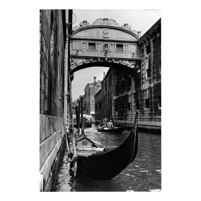 Erich Andres, Gondolas Beneath the Bridge of Sighs: Venice in the 1950s, Photographic Print For Sale