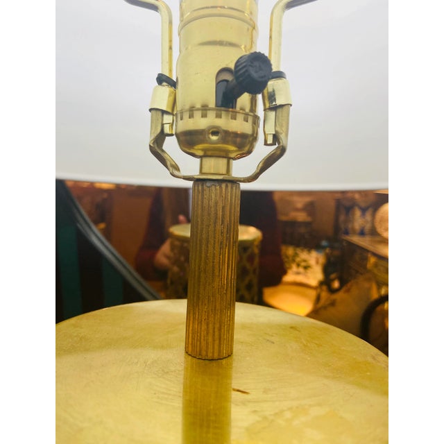 Modern Moroccan Handmade Gold Brass Table Lamp Bottom & Upper Light - a Pair For Sale - Image 12 of 12
