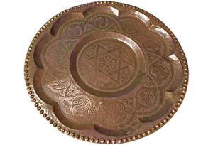 Mid 20th Century Moroccan Hand-Engraved Copper Tray