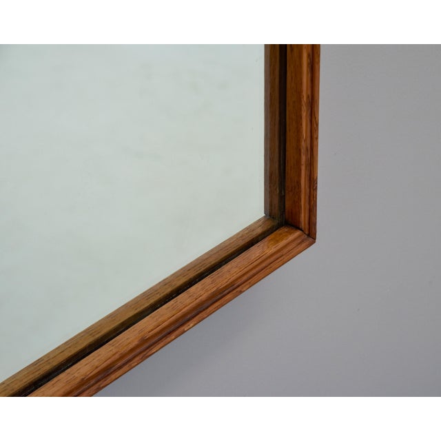 Vintage Italian Large Shield Shape Hardwood Framed Mirror For Sale - Image 9 of 12