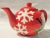 Figurative Vintage Hand Painted Red & White Snowman Porcelain Snowflake Christmas Holiday Teapot Tea Pot For Sale - Image 3 of 9